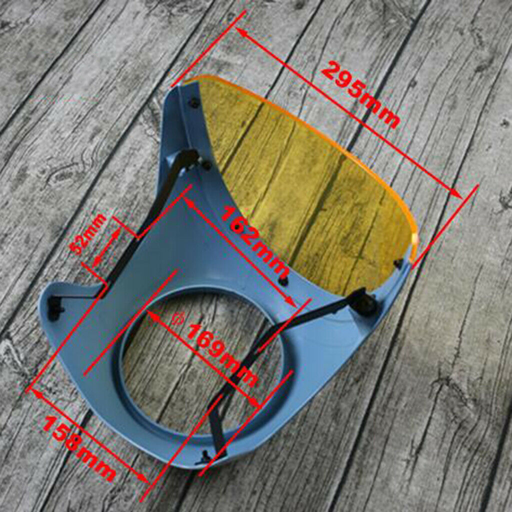 7" Motorbike ATV Front Headlight Fairing Screen Cover for Retro Cafe Racer Set