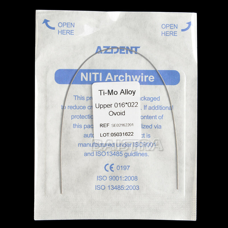 50 Pack AZDENT Dental Orthodontic Beta TMA Arch Wire Ti-Mo Alloy 17X25 Lower