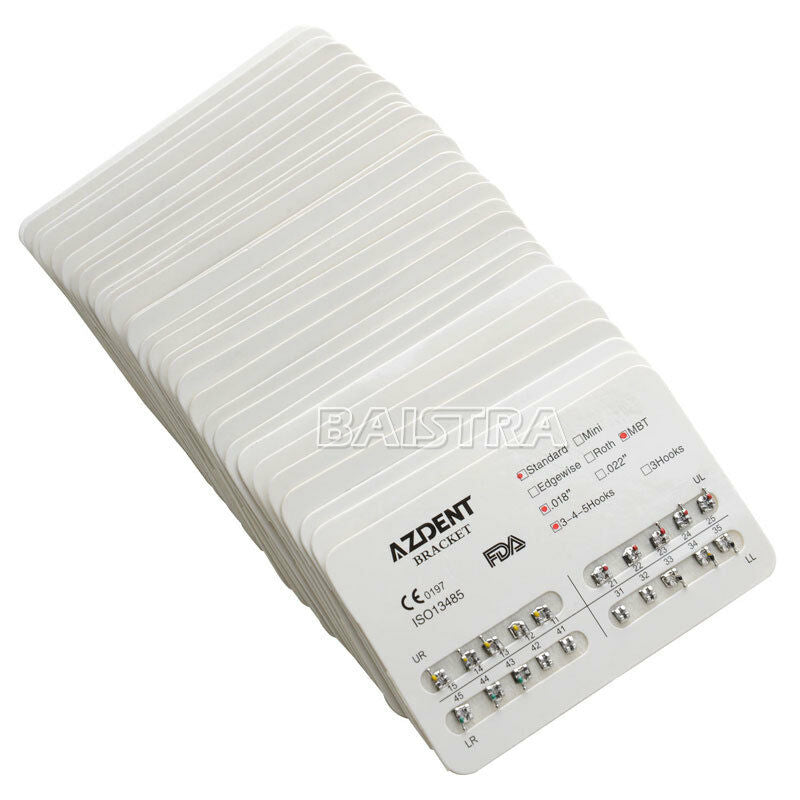20X 20pcs/pack Dental Orthodontic Brackets Standard MBT 018 Hooks 3 4 5 Metal