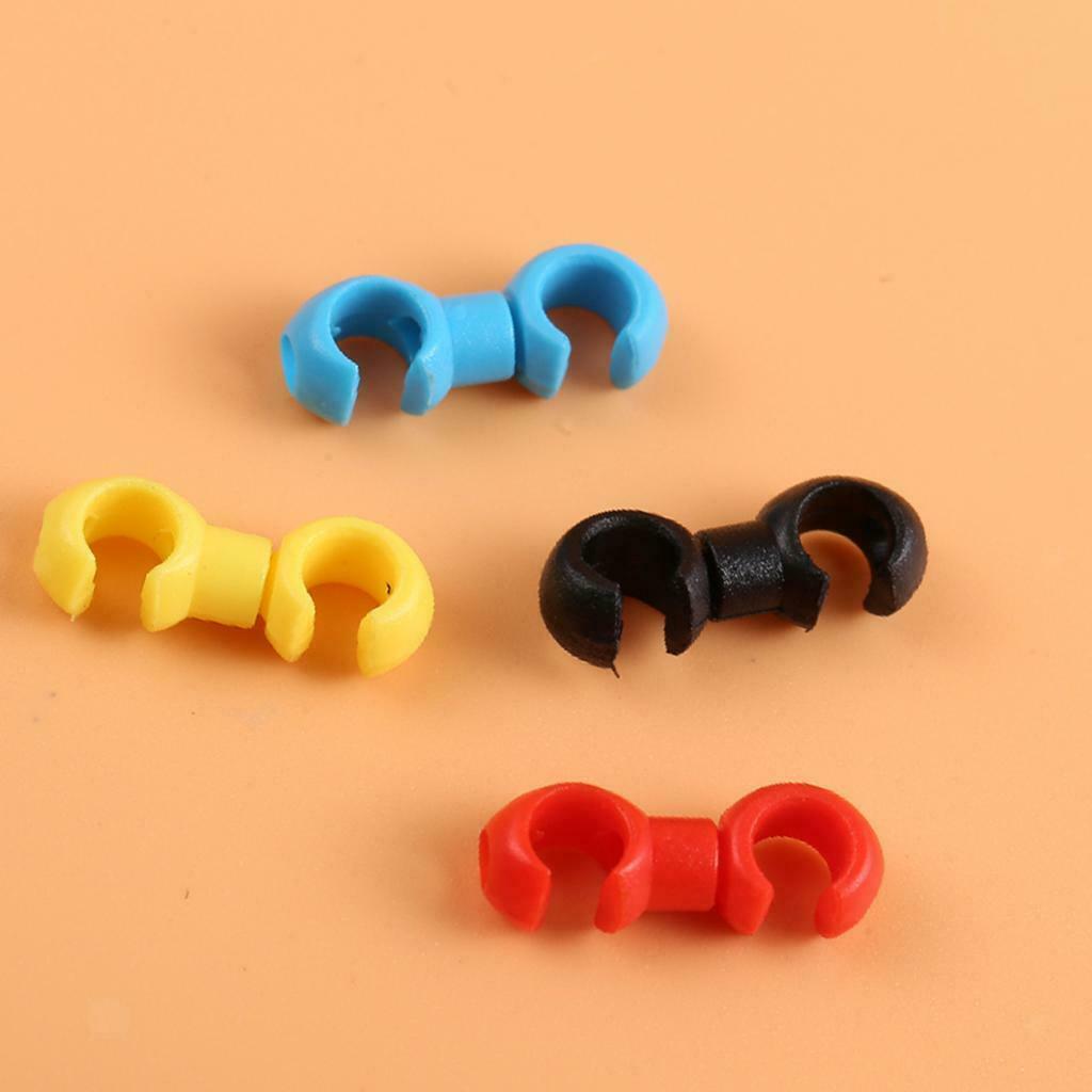 10Pcs Rotating S-Hook Clips Hook shift Cable Brake Gear Cable Guide Black