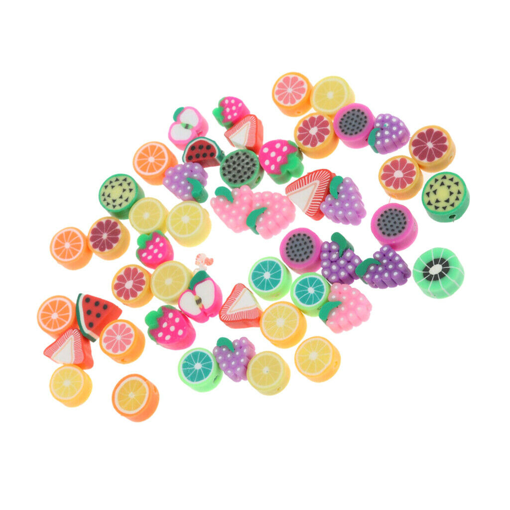 50Pcs Polymer Clay Beads Crafts Artificial Flatback Button Scrapbooking