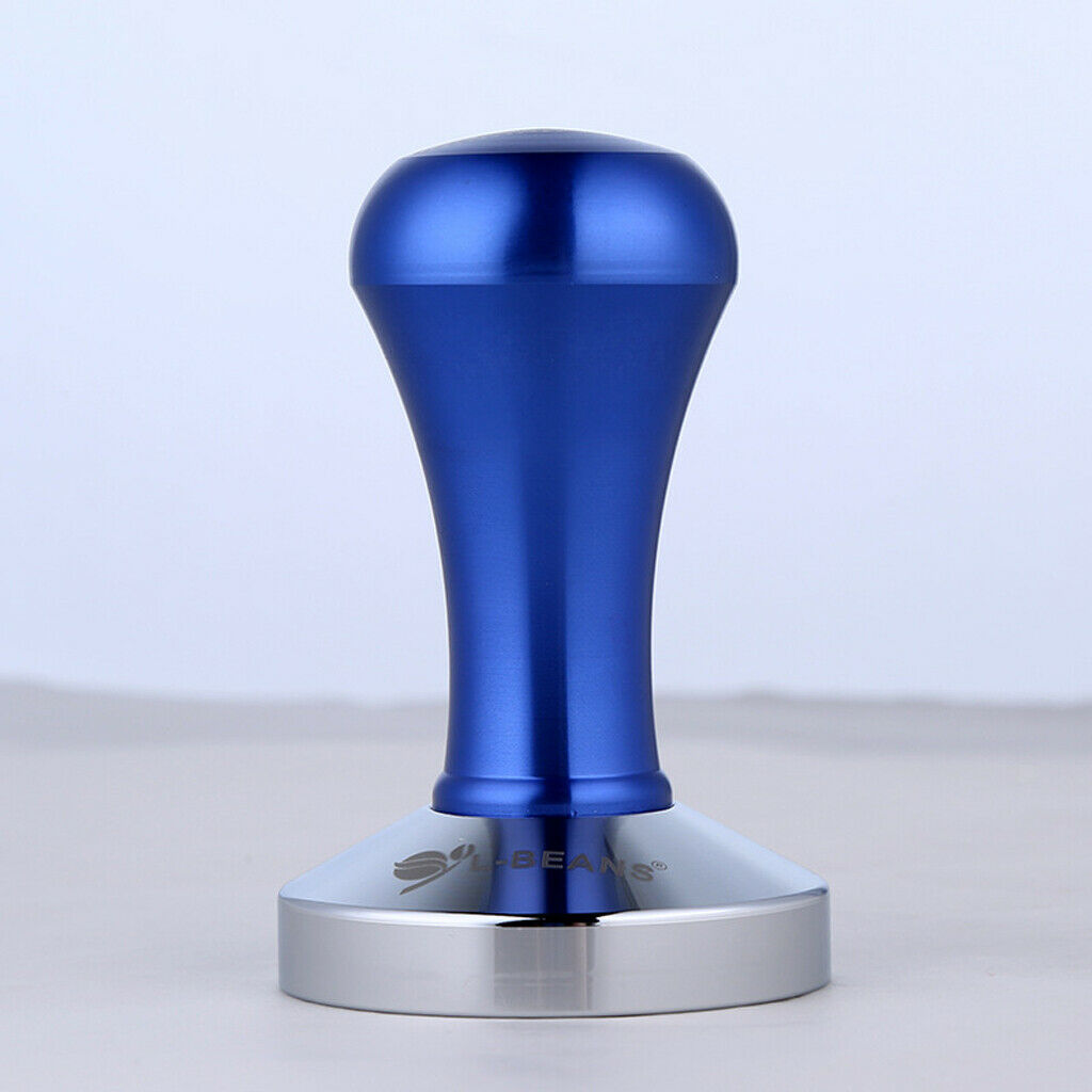 Coffee Tamper Flat Base Coffee Bean Handle Press Tool Aluminum  Blue
