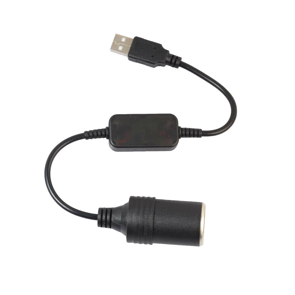 Car 300mm 5V 2A USB to 12V 1A Female Cig Lighter Socket Converter Power