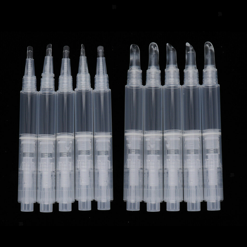 5 Pieces Transparent  Pen / Empty Lip Gloss Pen Eyelash Extensions - Clear, Flat