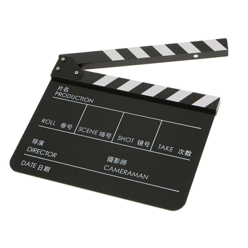 Director Video Scene Clapperboard Movie Films Slate Cut Action Prop-Black