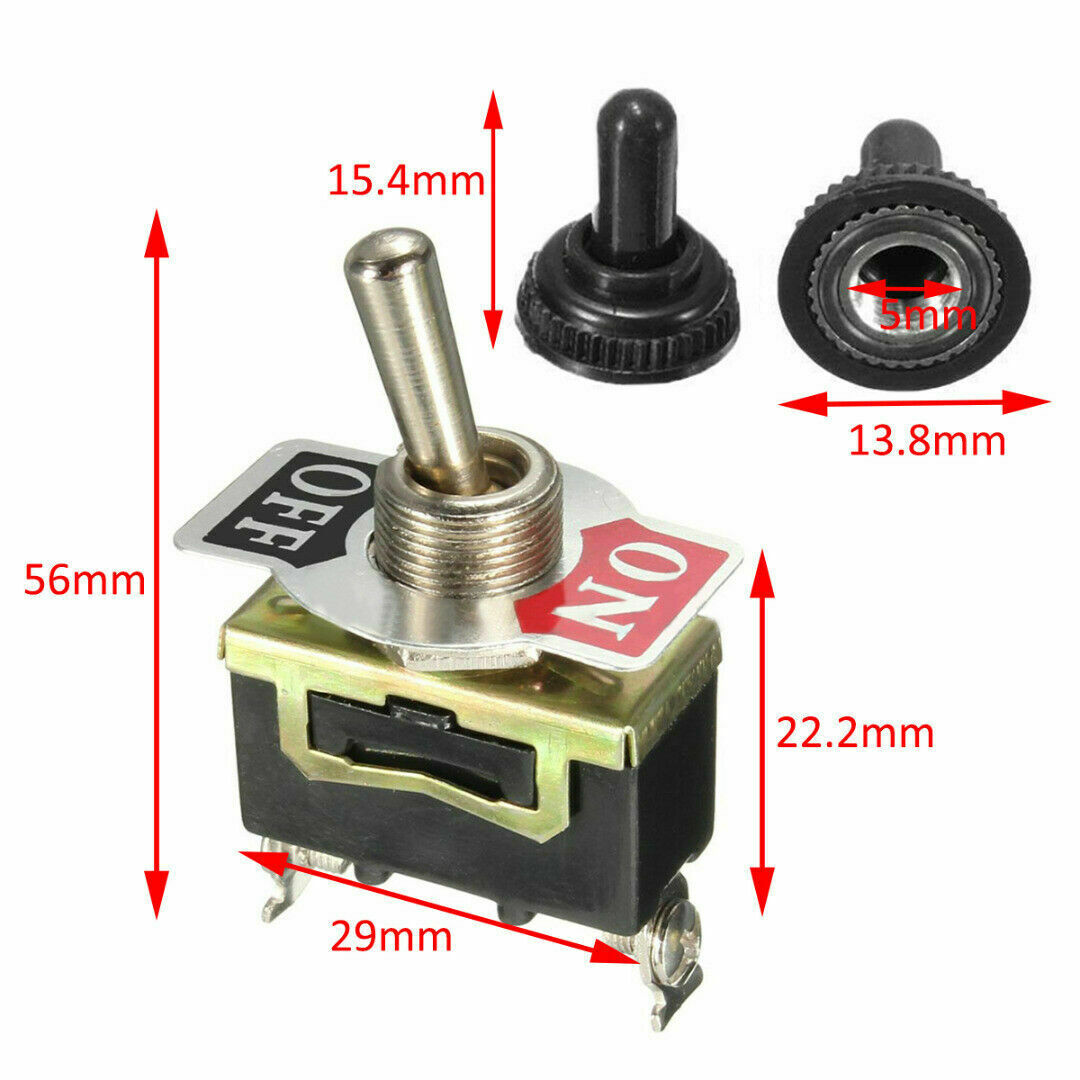15A 250V VOLT  DUTY CAR UNIVERSAL METAL ON/OFF TOGGLE FLICK SWITCH DASHBOARD 5x