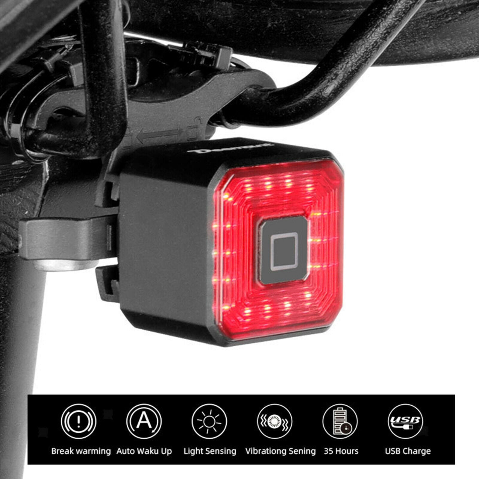 Smart Bike Tail Light Rear Lights Bicycle Flashlight Dual Working Mode