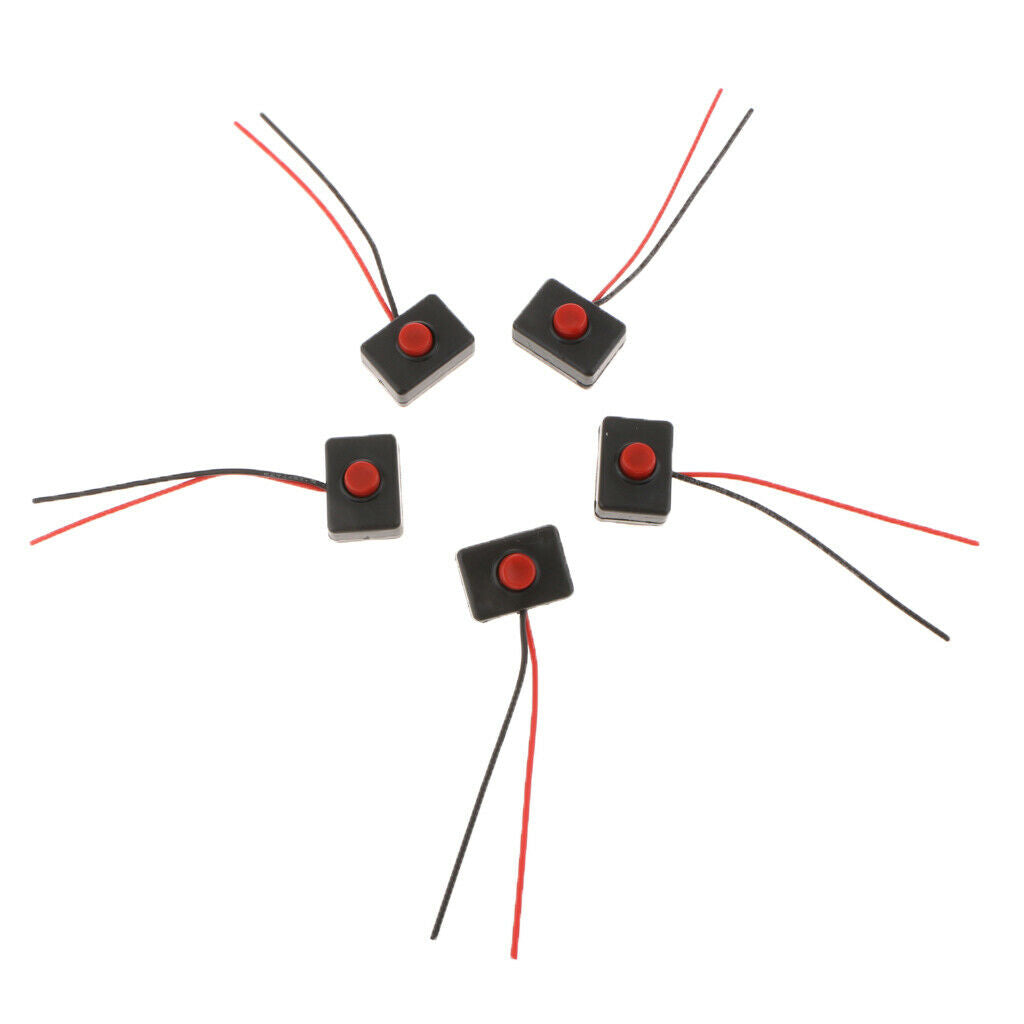 5 Pieces Car Truck ATV Bus Motorcycle Horn SPST Momentary Wired Push Button