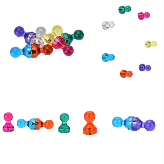 14x Strong Neodymium Noticeboard Skittle Men Pin Magnets Fridge Diy Whiteboard