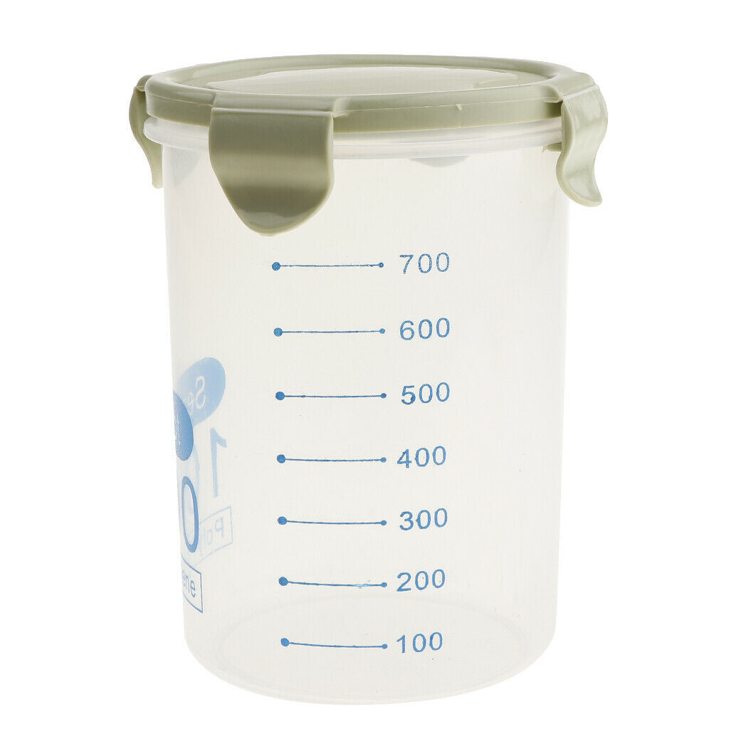4Pcs Dry Food Storage Container With Scoop Plastic Cereal Pet Dog Cat Dispenser