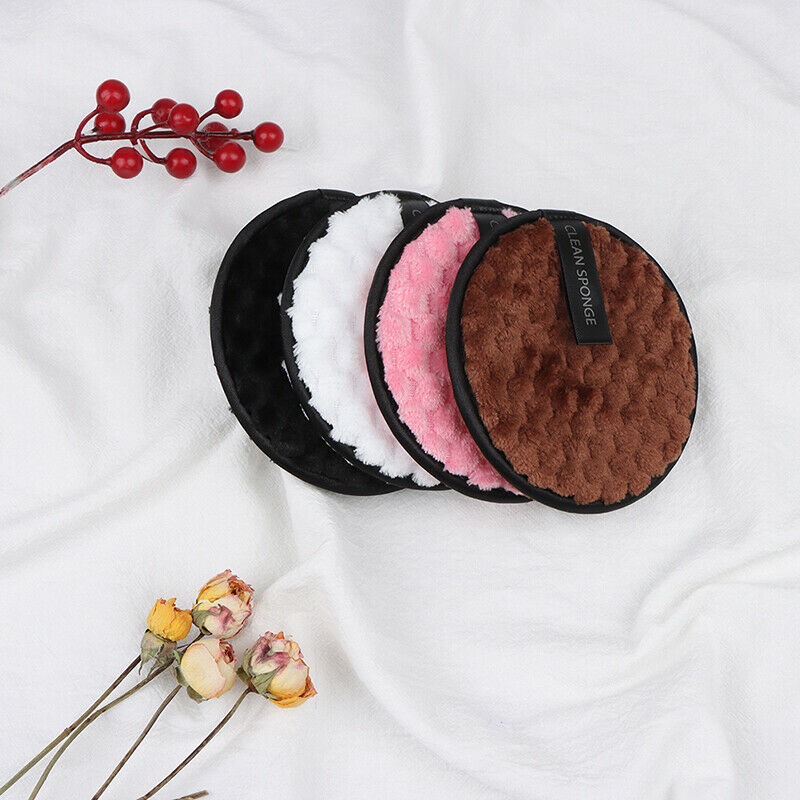 4Pcs Washable Facial Makeup Remover Pads Reusable Face Cleansing Microfiber P DF