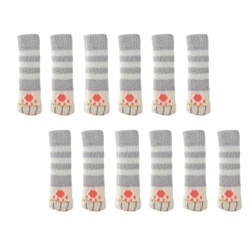 12 Pieces for Cat Paws Design Furniture Caps Covers / Chair Leg Socks