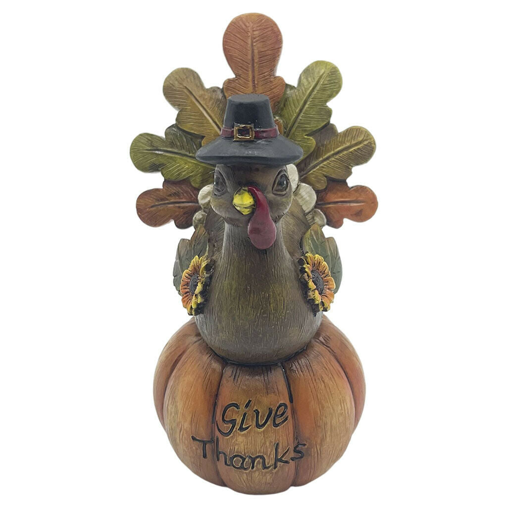 Thanksgiving Pumpkin Turkey Statue Colorful Autumn Fall Yard Home Decor