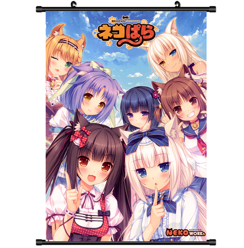 3485 Game anime Neko Para Home Decor Poster Wall Scroll Janpanese Anime