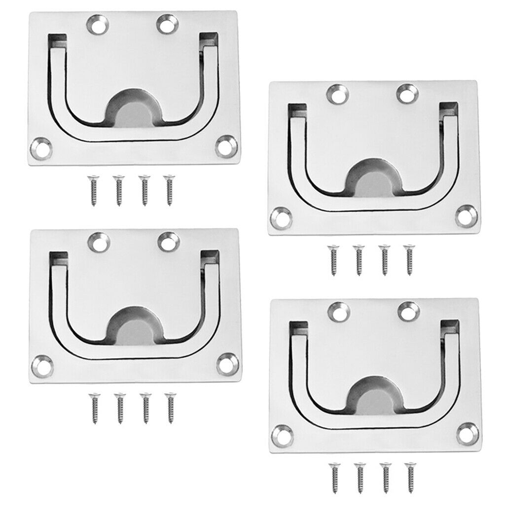 4pcs Boat Hatch Cabinet Drawer Lift / Pull Handle 316 Marine Stainless Steel
