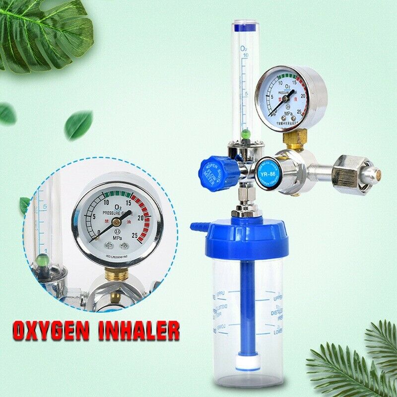 Oxygen Inhalator Meter Medical Pressure Reducing Valve O2 Pressure Regulator US