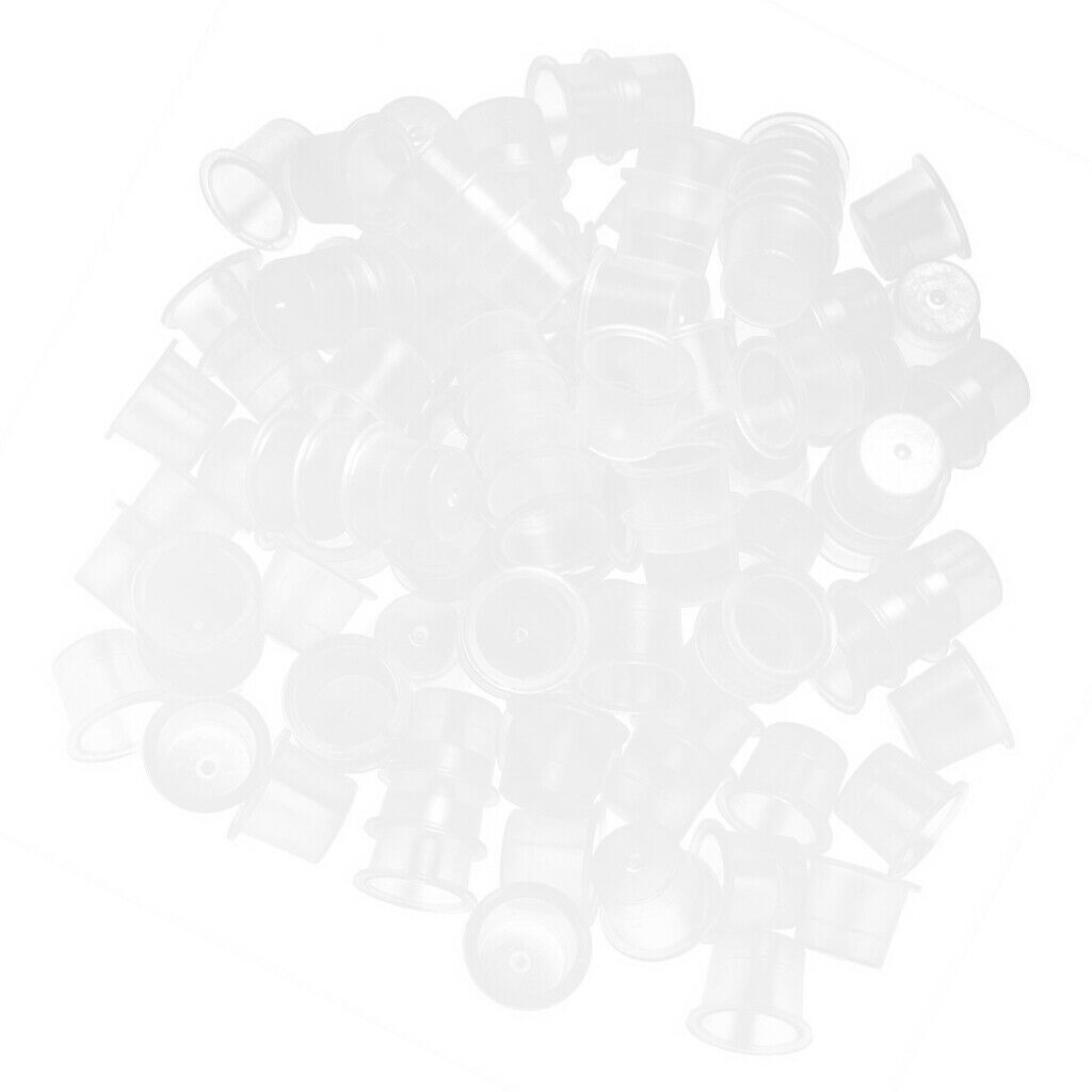 100 pcs Disposable Plastic Tattoo Cup Pot Pigment Ink Holder Tattoo Tools S