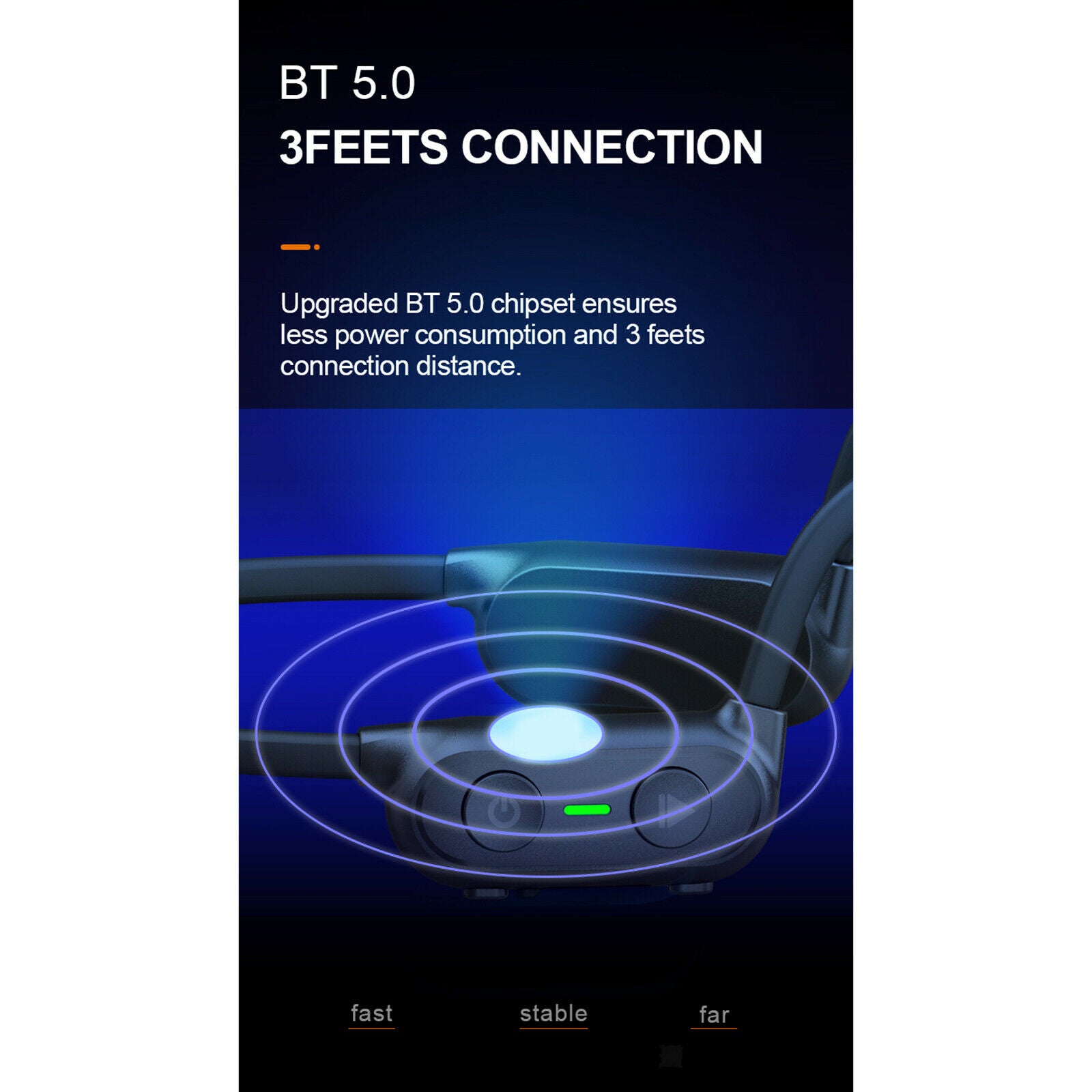 Bluetooth 5.0 Wireless Bone Conduction Headphones Sport Wireless Earphones
