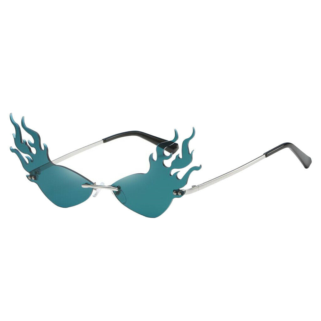 2Pieces Flame Sunglasses Wave Sun Glasses Shades Party Eyewear Streetwear