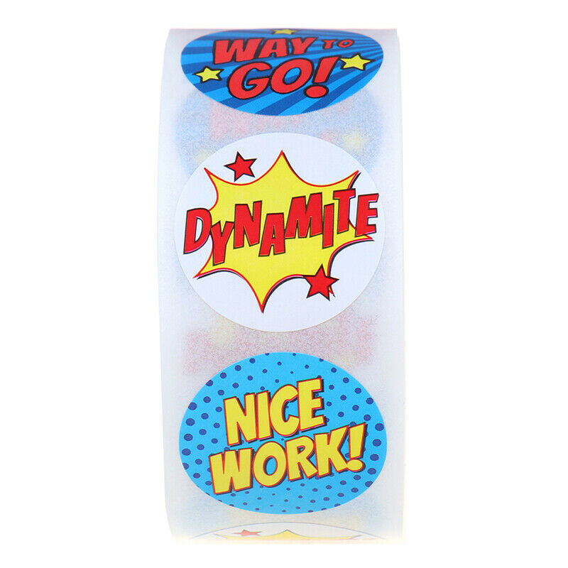 500 Stickers/roll Super Hero Reward Stickers Kids Teachers stationery sti.l8