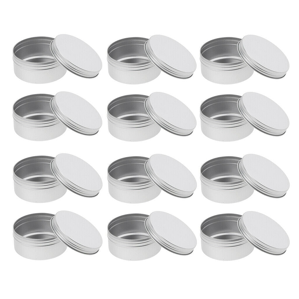 30ml Aluminum Cosmetic Tin Pot Lip Balm Jars Container Box Oil Wax Tins 24x