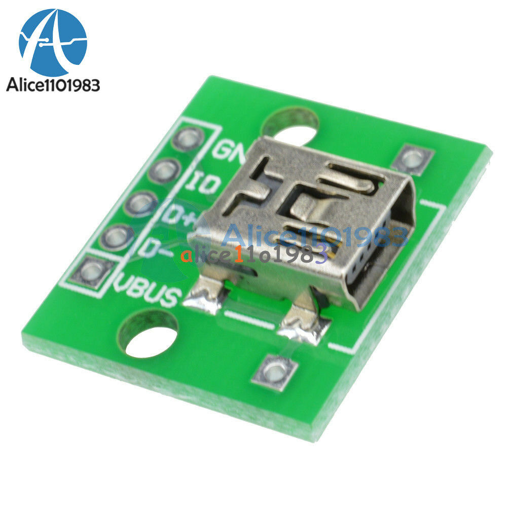 5pcs Mini USB to DIP Adapter Converter for 2.54mm PCB Board DIY Power Supply NEW