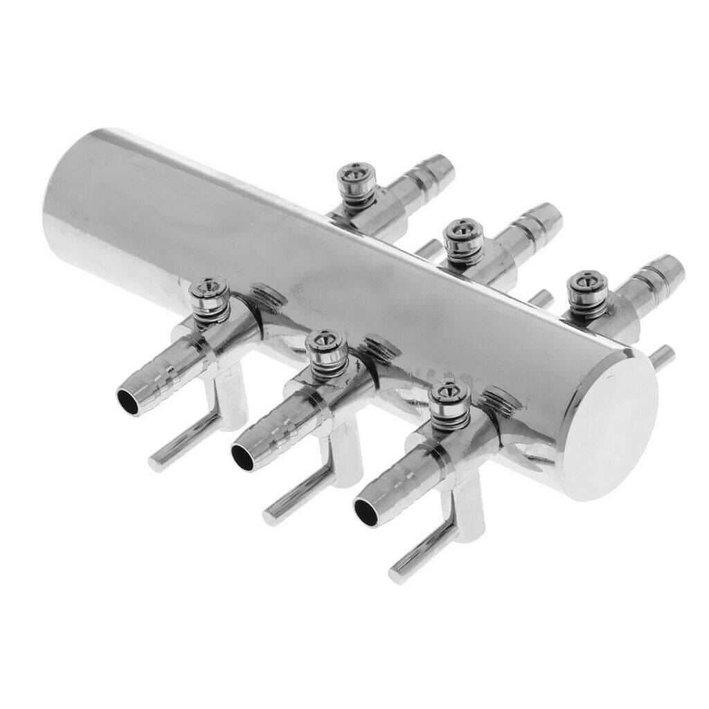 Double Row 6 Way Air Flow Valve Control Distributor for Marine Tank Aquarium