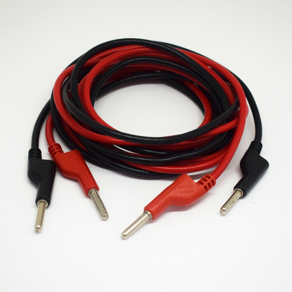 1pairs 5M Silicone High Voltage Dual 4mm Banana Plug Test Leads Cable Red Black
