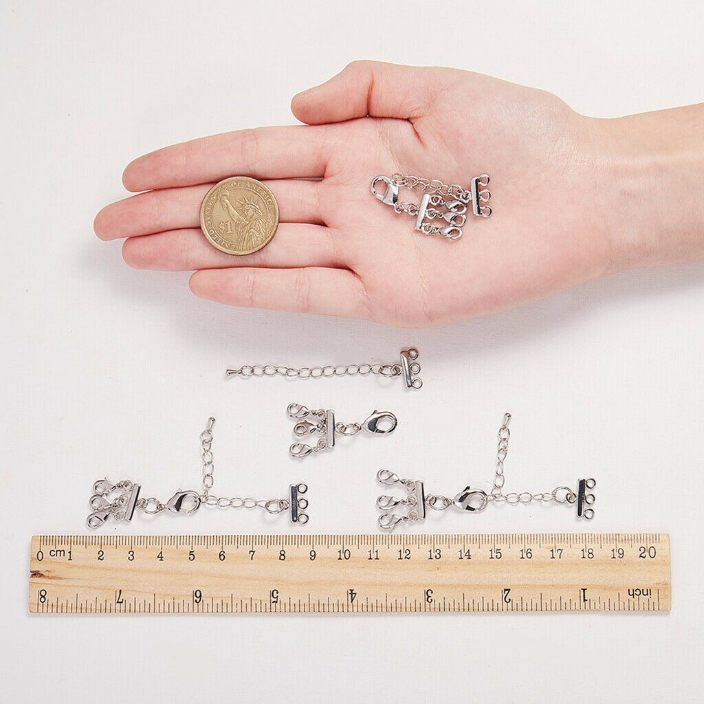 5cm 6 Ring Chain Jewelry Beads Necklace Pendant DIY Craft Making platinum