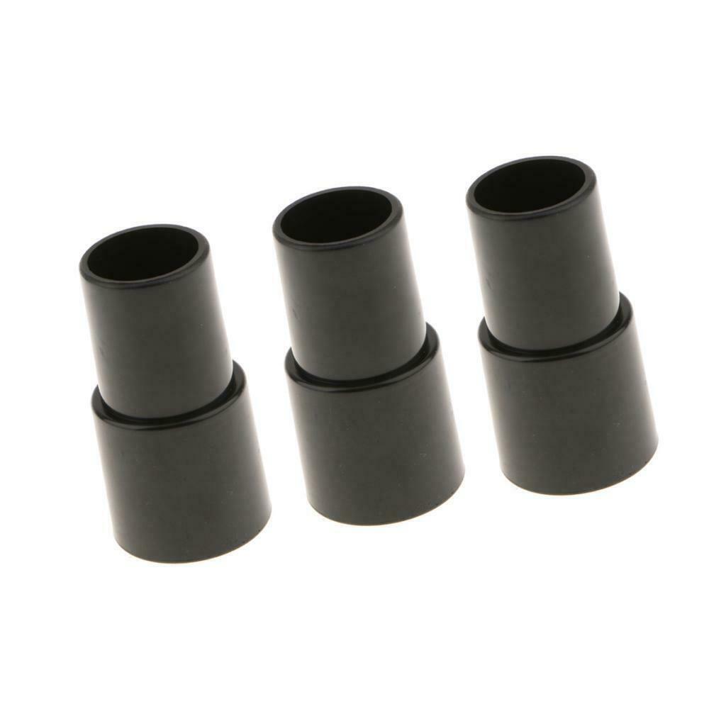 3x Plastic Vacuum Cleaner Hose Adapter Connector Spare Part 32mm-35mm Black