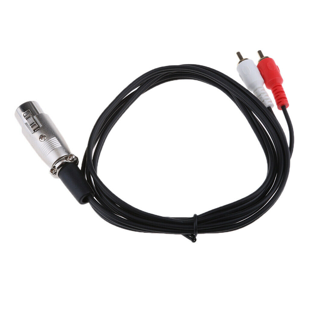 Female XLR to RCA Male Wire HIFI Stereo Audio Connection Microphone Cable