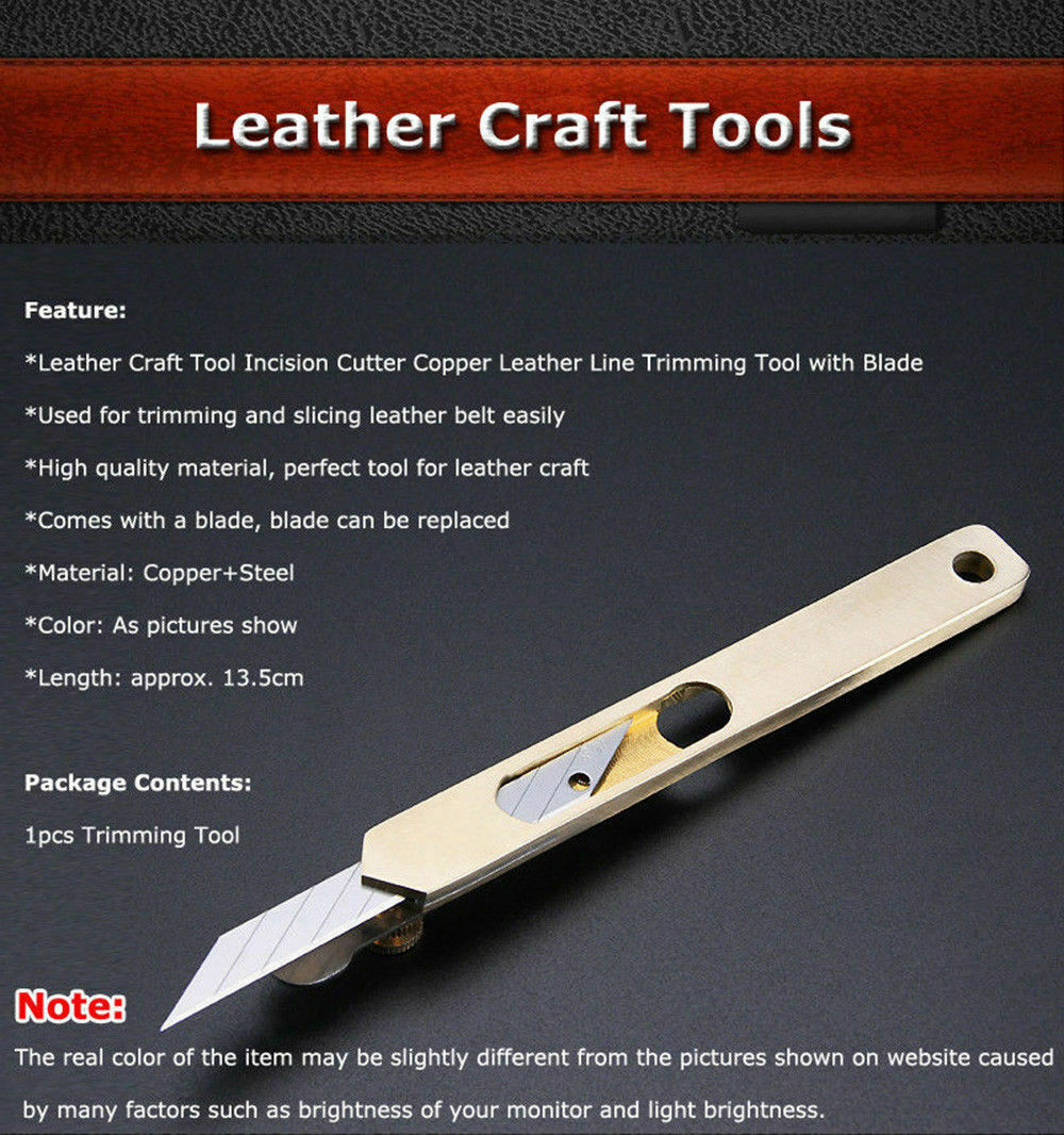 Leather Strip Copper Trimming DIY Craft Tool with Blade L