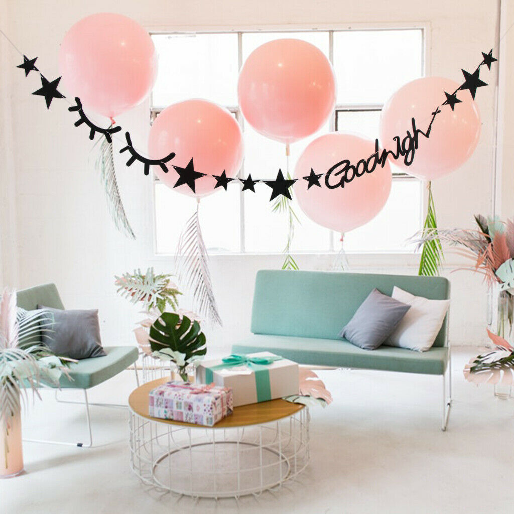 Star Eyelashes Flags Bunting Goodnight Banner Kids Birthday Party Decor