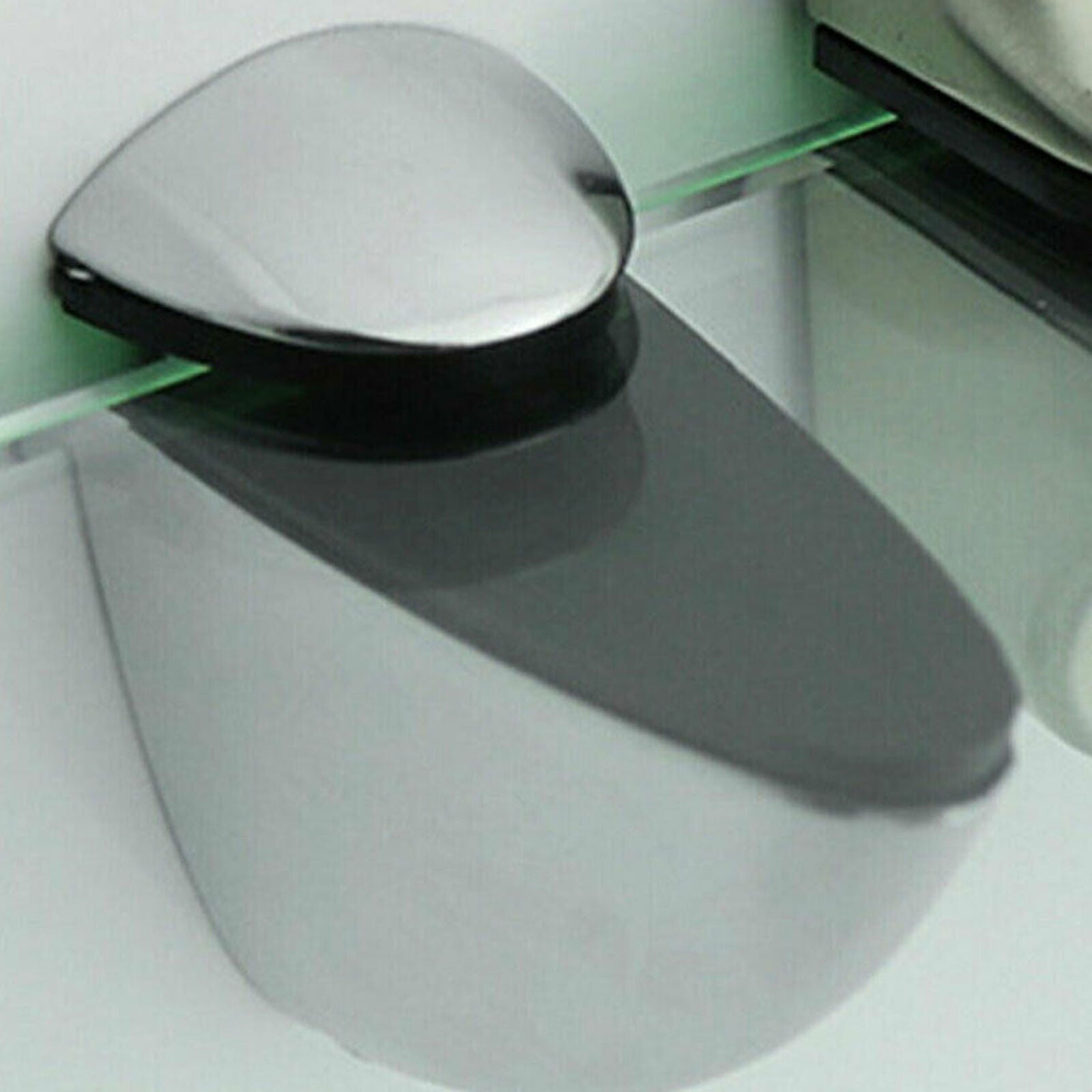 4Pcs Polished Chrome Glass Shelf Support Clamp Brackets Set Bathroom For Shelves