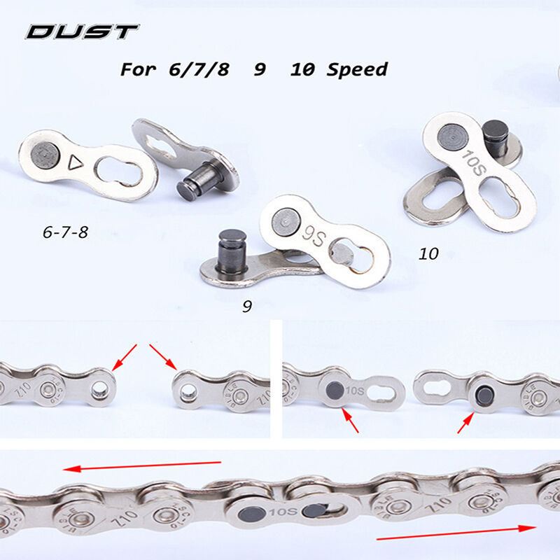 2 Pcs Bike Roller Connector 6-7-8 Speed Quick Master Link Joint Chain New