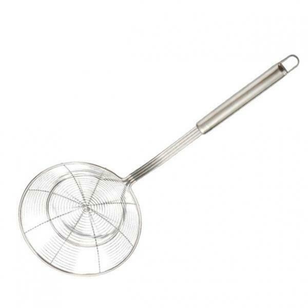2x Stainless Steel Skimmer Colander French Fries for Fish Pasta 18cm/20cm