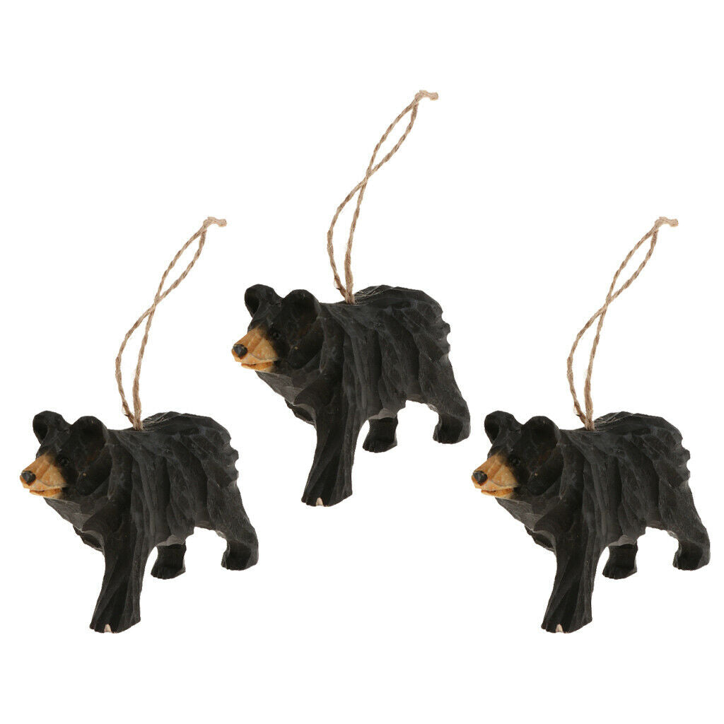 3pcs DIY Pendant Wood Bead Ornaments Necklace Charm Decor