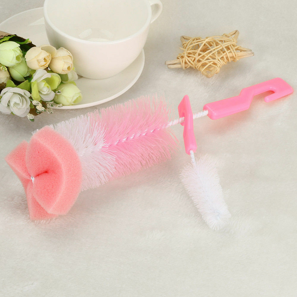 2PC Baby Bottle Cup Glass Brush Cleaner Spout Teapot Washing Cleaning Tool Brush