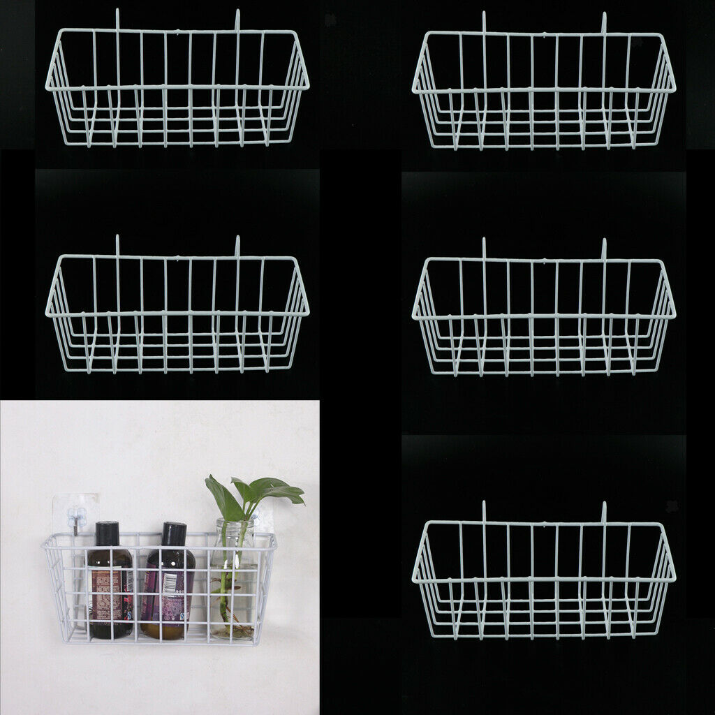 5Pcs Wall Grid Panel Hanging Basket Wall Decoration Organizer, Multi-Functional