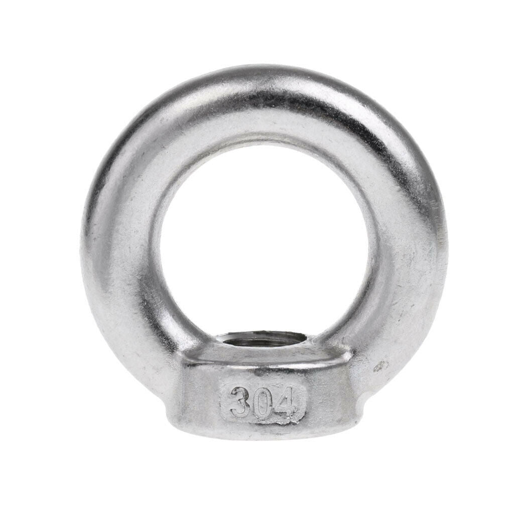 2Pcs M14&M16 304 Stainless Steel Lifting Eye Nut Ring Shape Nuts - 2 Size,