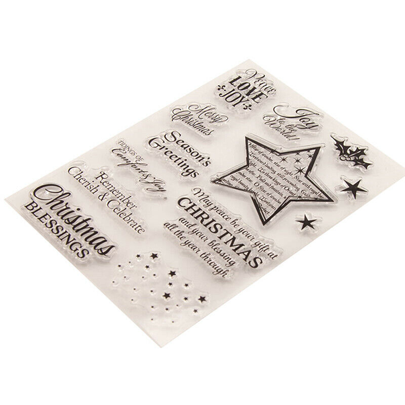 Merry Christmas Greeting Blessings Stamp clear Silicone Craft for Scrapbo.l8