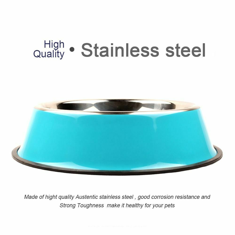 Steel Travel Feeding Home Outdoor Dog Cat Puppy Feeder Pet Bowl Water Food Dish
