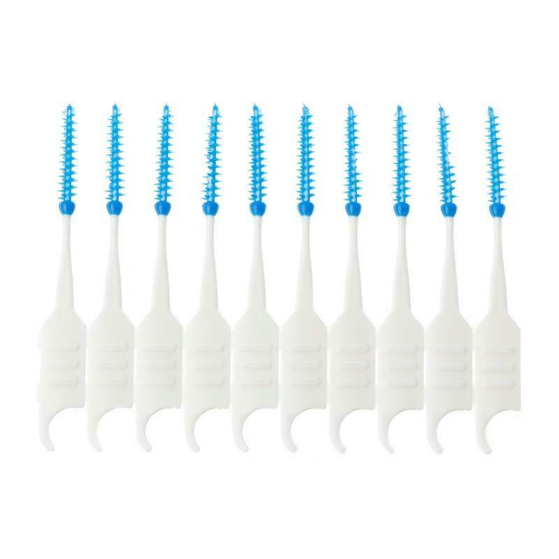120pcs Double Floss Head Hygiene Dental Silicone Interdental Brush Toothpick