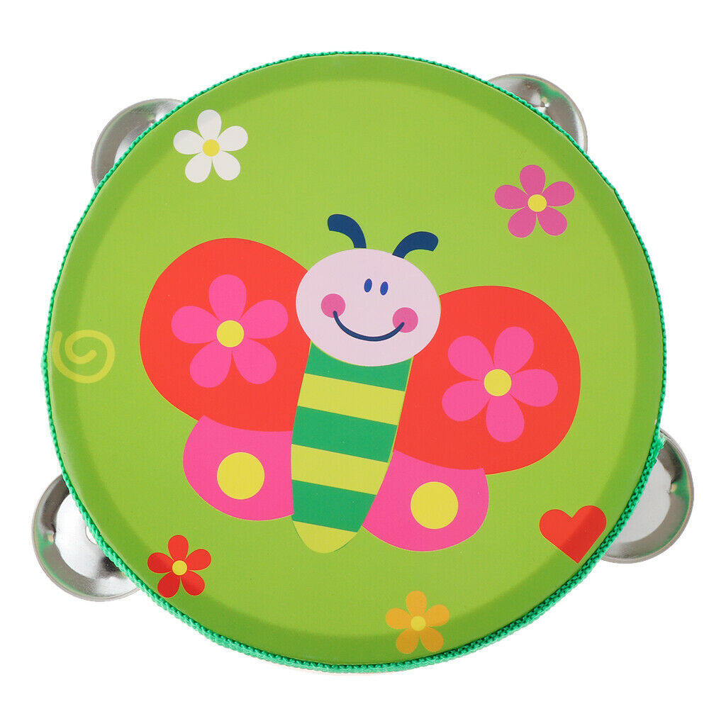 Wooden Hand-held Tambourine Drum Bells Musical
