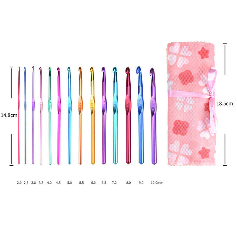 Crochet Hooks Set With Case 14 Styles Knitting Needles Set Craft Sewing ToolBDA