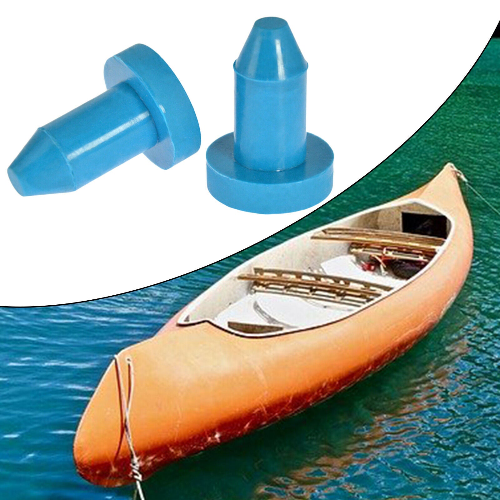 2pcs 1/2 Push-in Kayak Drain Plugs Stoppers for   8SS Fishing Boats Blue