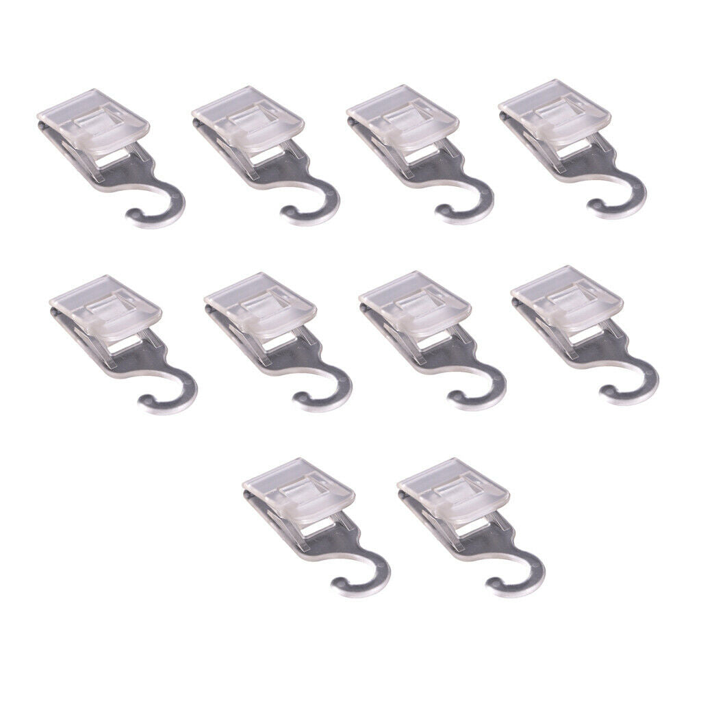 10 Pieces Utility Made of Clear Plastic Clip with Hooks for Sign , Clothes