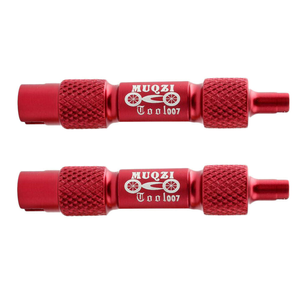 2pcs Alloy Bicycle Valve Core Removal Wrench Tire Valve Core Repair Kit Red
