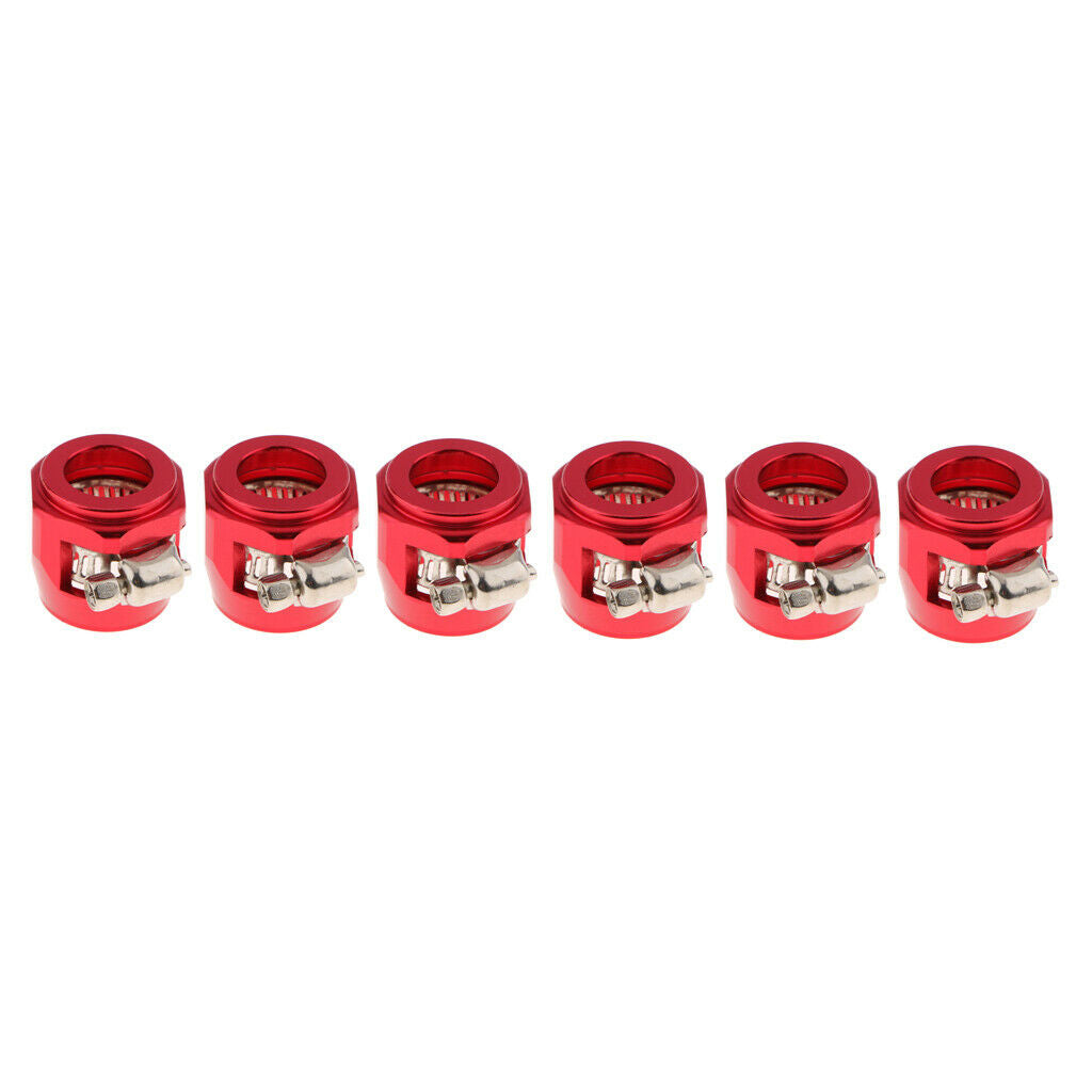 6PCS 10AN Hose Finisher Clamp, Fuel Line Hose End Fitting for Fuel Oil Air Line,