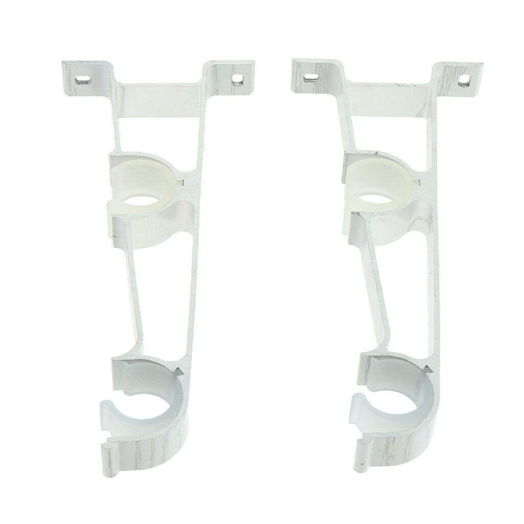 2 Set  Adjustable Sturdy Aluminium Alloy Drapery Curtain Rod Bracket Holder Suit